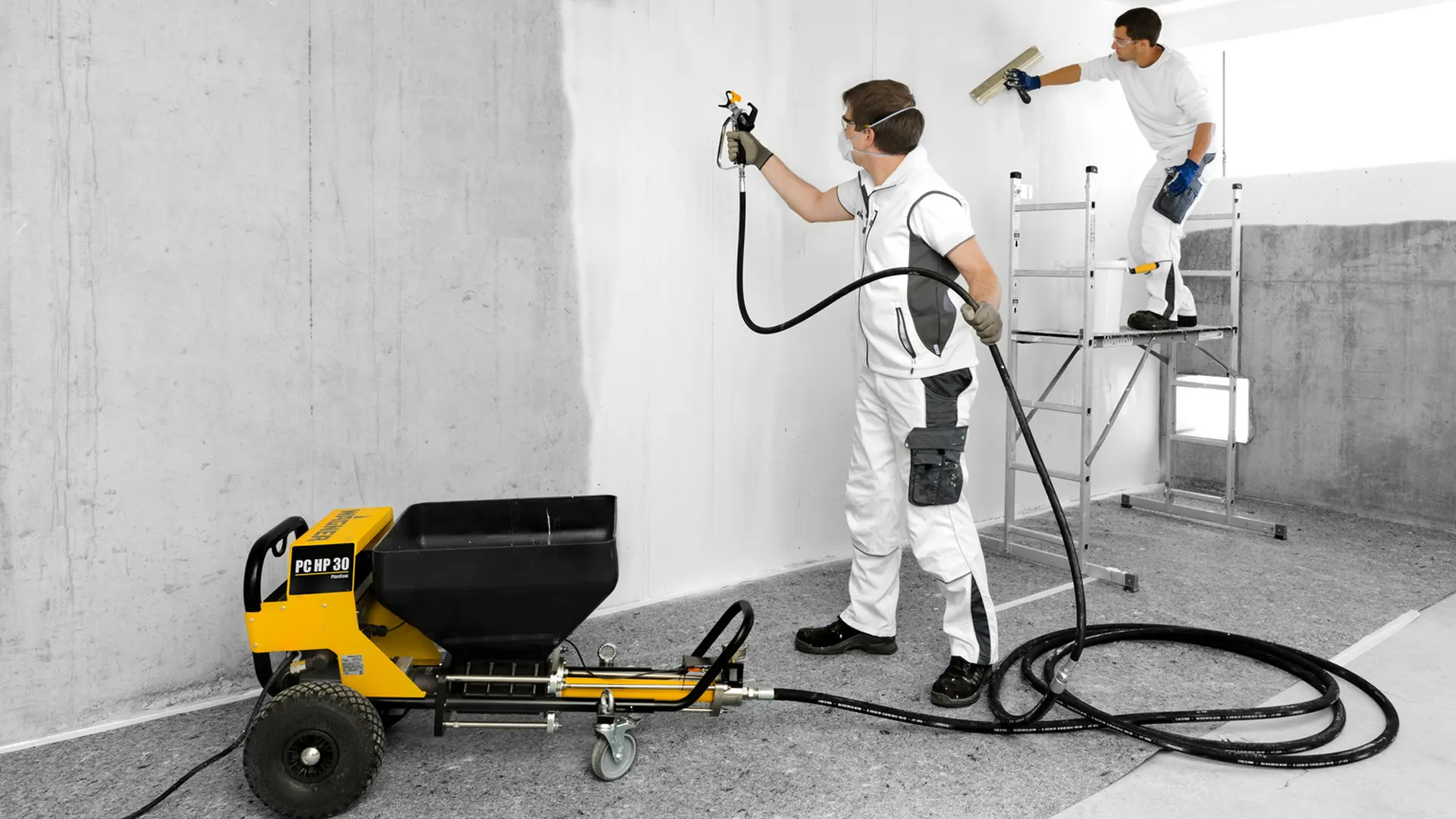 mechanized wall plastering